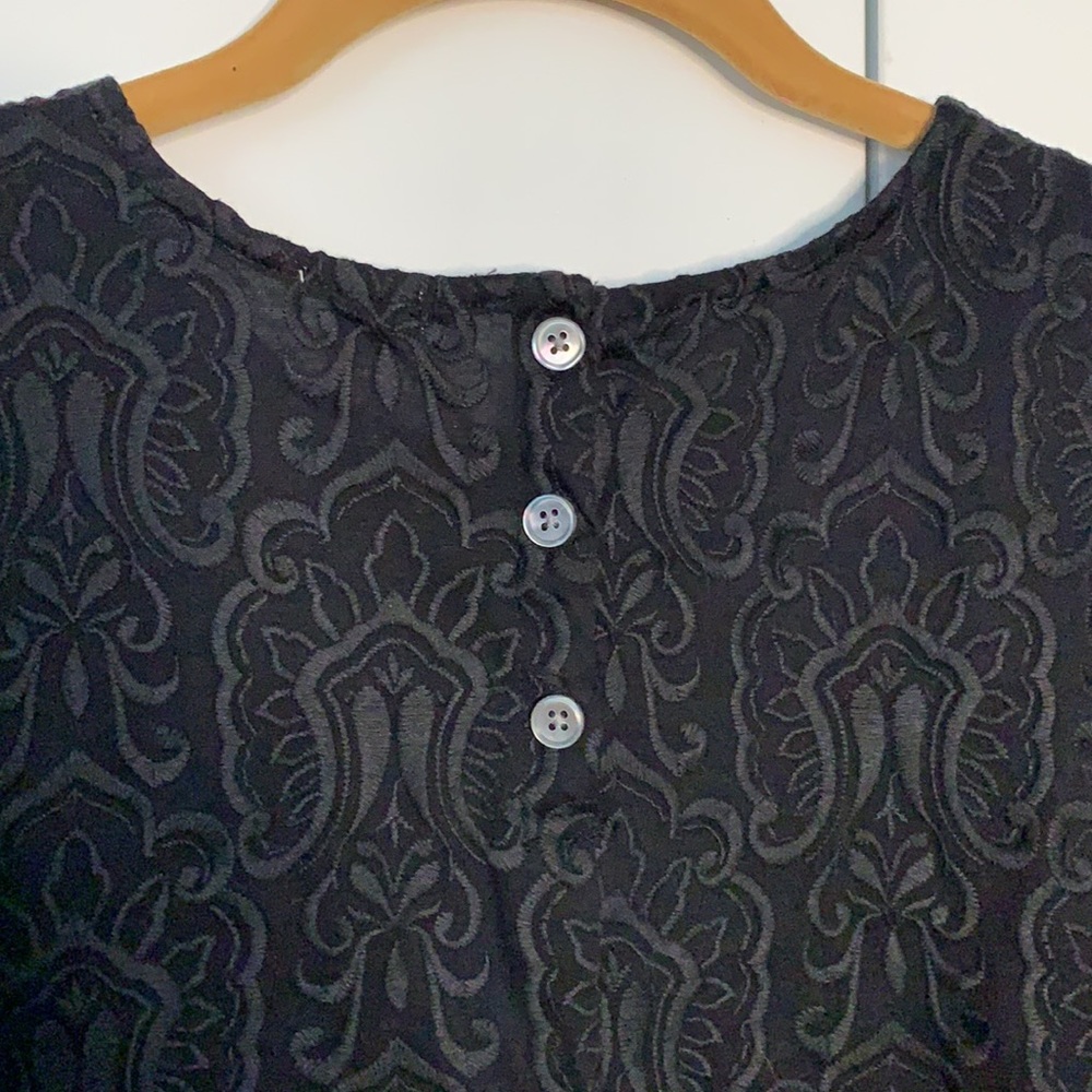J Crew NWT Embroidered Paisley Top Black M - Picture 5 of 6